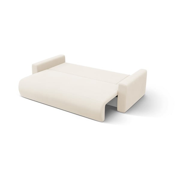 Divano angolare beige allungabile con contenitore e rivestimento in velluto Belfast – Cosmopolitan Design-image-4