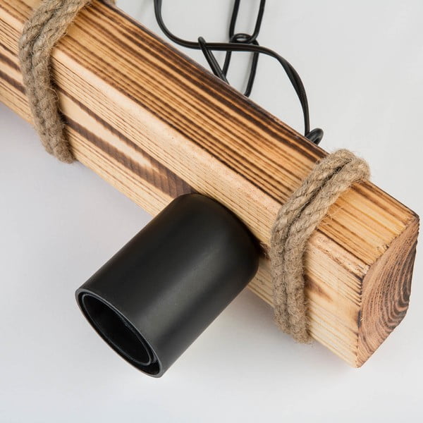 Lampada da soffitto in nero-naturale 10,5x48,5 cm - Squid Lighting-image-1