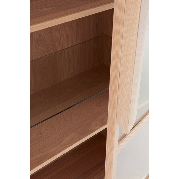 Vetrina colore naturale chiaro con effetto frassino 90x195x40 cm Sandor – Jotex-image-3