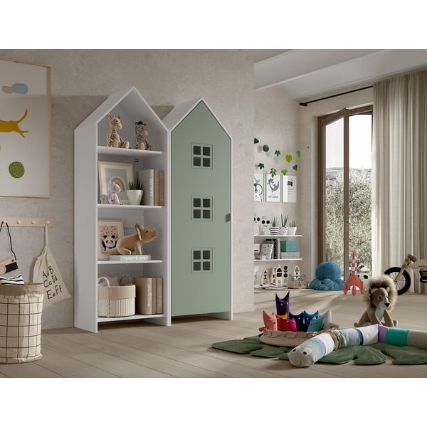 Armadio a giorno bianco-verde per bambini 115x171,5 cm CASAMI BRUGES - Vipack-image-1