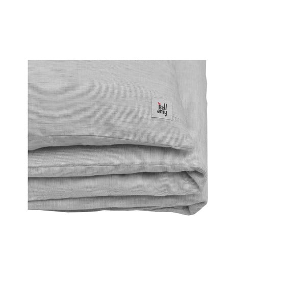Biancheria da letto grigia a righe, 140 x 200 cm True - BELLAMY-image-4