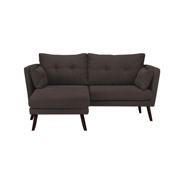 Divano marrone a tre posti Elena, con lettino nell'angolo a sinistra - Mazzini Sofas-image-3