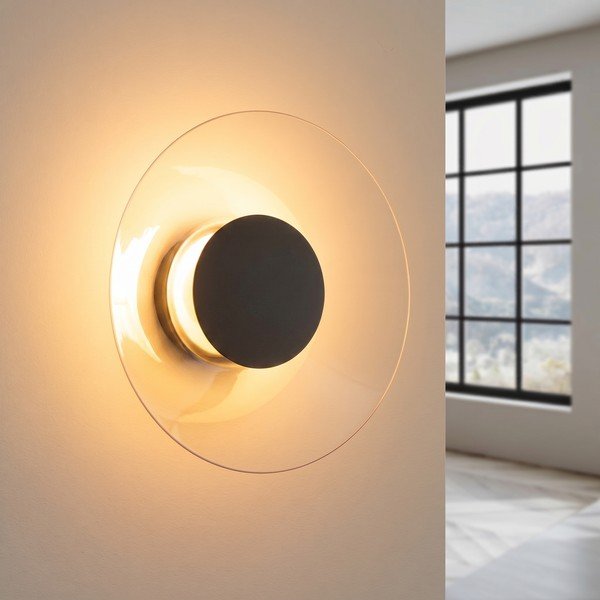Lampada da parete LED nera 
in vetro acrilico
 ø 28 cm ASTRO – Thoro-image-1
