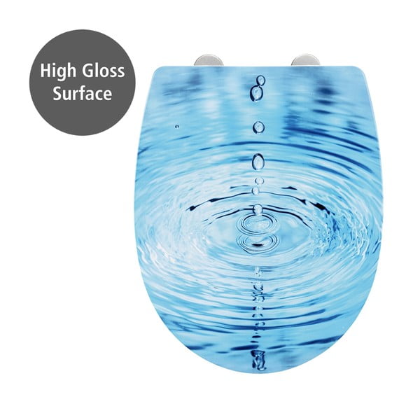 Sedile WC con chiusura Easy-Close (automatica) 38 x 45 cm Droplets – Wenko