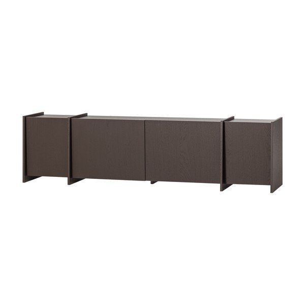 Mobile TV marrone scuro con effetto frassino 200x53x44 cm Brock – WOOOD-image-2