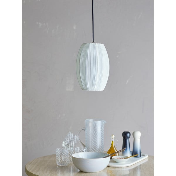 Lampadario bianco con paralume in tessuto ø 21 cm Pica – Bloomingville-image-1