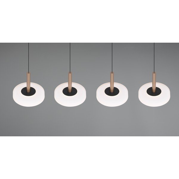 Lampadario a LED dimmerabile in nero-bianco-oro con paralume in vetro Celeste - Trio-image-2