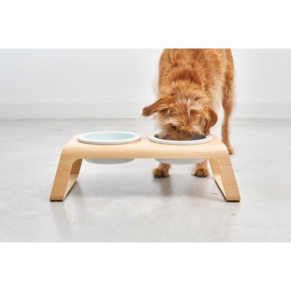 Set di ciotole con base rialzata per cani Desco Ash Natural M - MiaCara-image-4