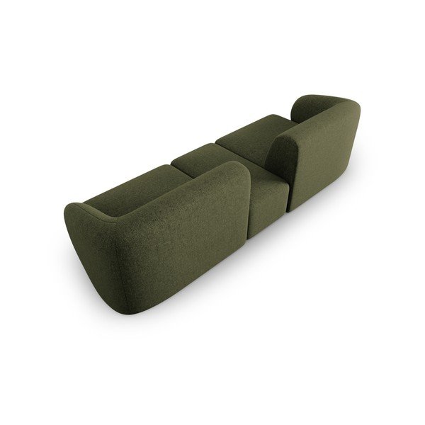 Divano verde con rivestimento in ciniglia 246 cm Paolo – Milo Casa-image-3