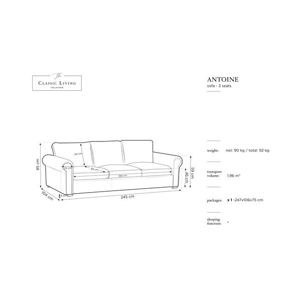 Tmavě šedá pohovka Windsor & Co Sofas Hermes, 245 cm-image-1