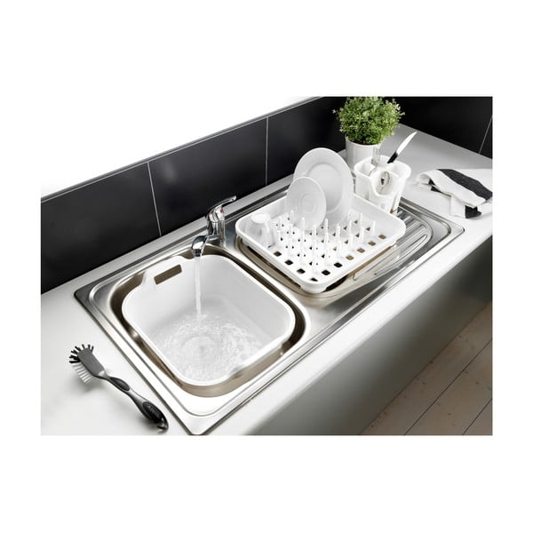 Scolapiatti in plastica per posate bianco 14x14 cm Signature – Addis-image-2