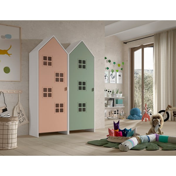 Armadio per bambini verde-rosa 115x171,5 cm CASAMI BRUGES - Vipack-image-1