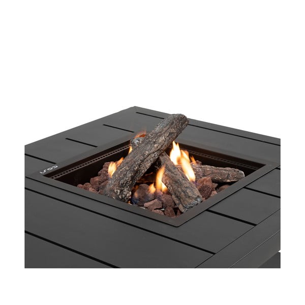 Tavolo da giardino nero con camino , 120 x 80 cm Cosiflow - COSI-image-1