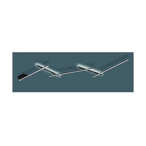 Plafoniera LED nera opaca con intensità regolabile 50x245 cm Indira – Trio-image-3