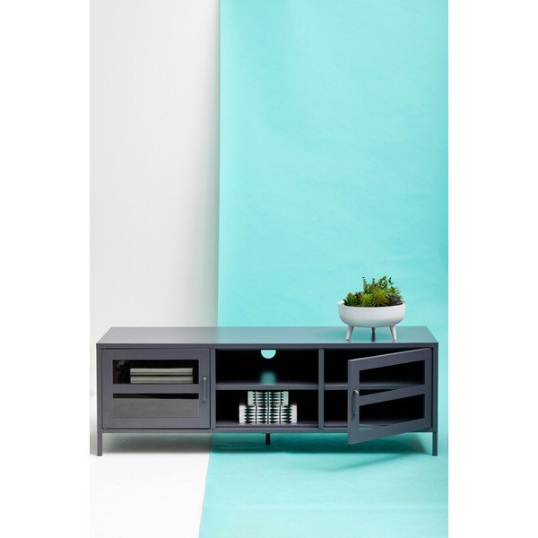 Mobile TV grigio in acciaio 150x50x45 cm Acier – Premier Housewares-image-1