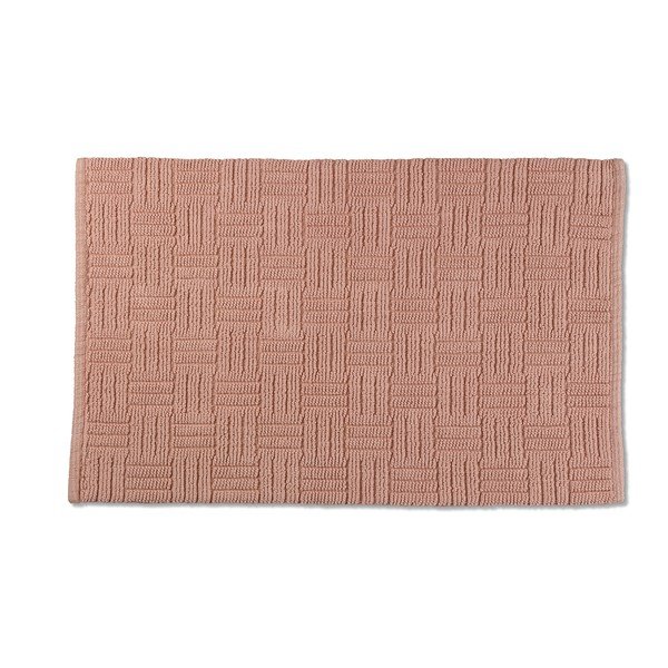 Tappeto da bagno in cotone rosa salmone, 50 x 80 cm Leana - Kela