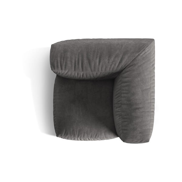 Parte divano componibile grigio (con composizione variabile) con rivestimento in velluto Martina – Micadoni -image-3