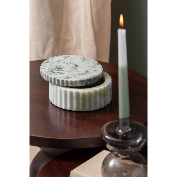 Scatola decorativa verde chiaro in pietra ø 15x6 cm Marble – PT LIVING-image-1