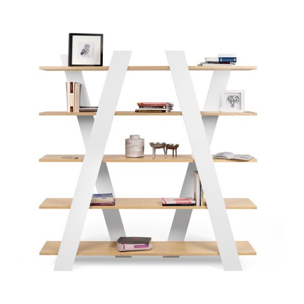 Libreria bianca in rovere 156x160 cm Wind - TemaHome-image-3