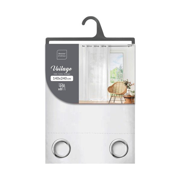 Tenda sottile bianca in voile 140x240 cm Lissea – douceur d'intérieur-image-4