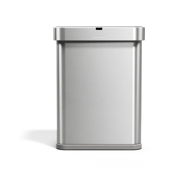 Cestino per la spazzatura argentato in acciaio con sensori contactless 58 l Sensor – simplehuman-image-3