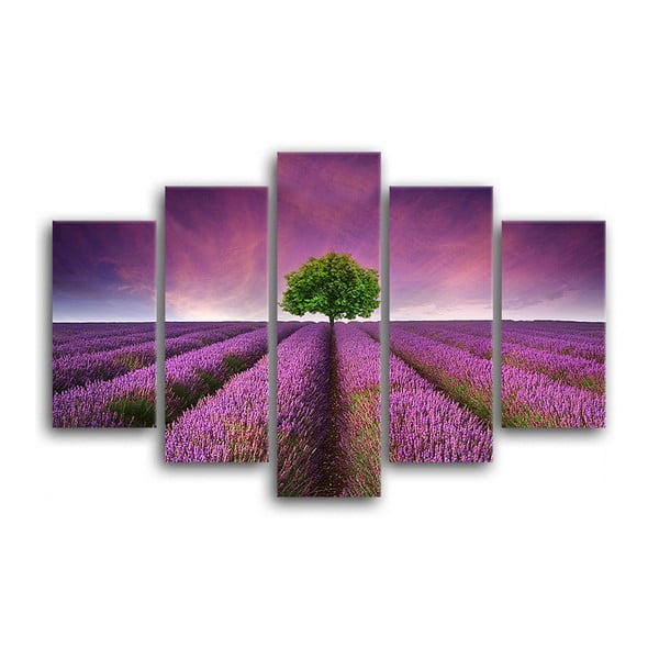 Quadro su tela in più parti Campo Lawenda, 100 x 150 cm - Styler