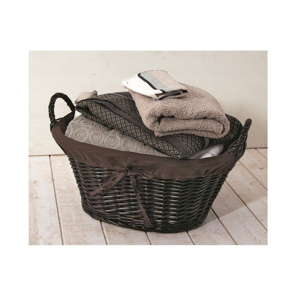 Hnědý proutěný koš Compactor Lima, šířka 43 cm