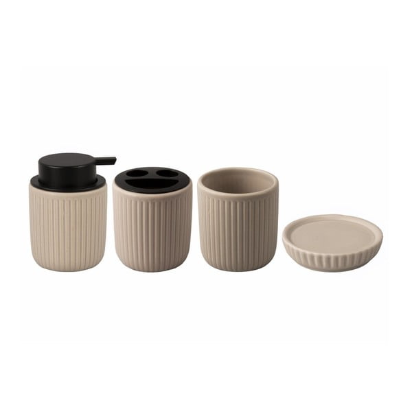 Set di accessori da bagno in ceramica beige Neat - PT LIVING