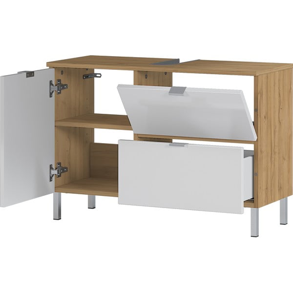 Mobile bianco sotto il lavabo in rovere 80x56 cm Mauresa - Germania-image-3