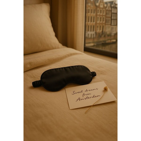 Maschera per dormire nera in seta Mulberry Silk – Mila Home Luxury-image-2