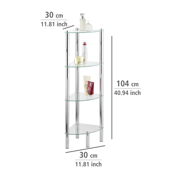 Scaffale ad angolo con 4 scomparti Angolo Yago - Wenko-image-1