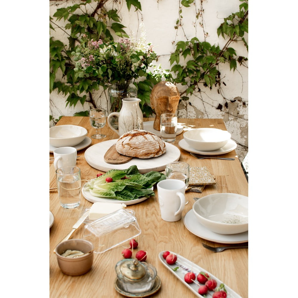 Bloomingville Piatto Fondo Bea Natura con Fiori 21 CM Pasta Piatti Ceramica 5711173240562