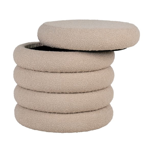 Sgabello in tessuto bouclé beige Brooklyn - House Nordic-image-1