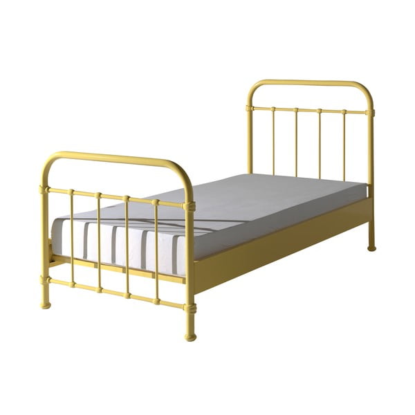 Letto per bambini in metallo giallo, 90 x 200 cm New York - Vipack