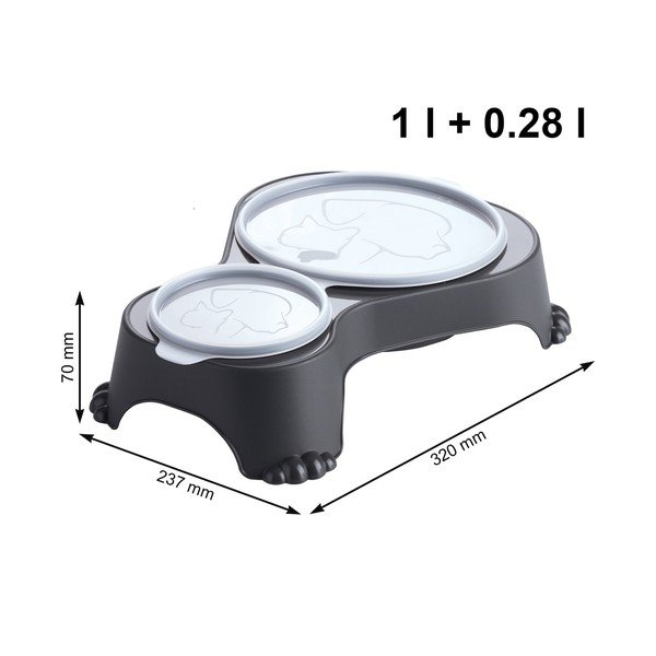 Ciotola in plastica nera con coperchio per animali Sally - Rotho-image-1