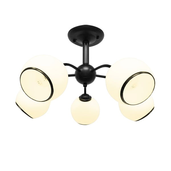 Plafoniera bianca e nera con paralume in vetro 56x56 cm Marinen – Candellux Lighting-image-2