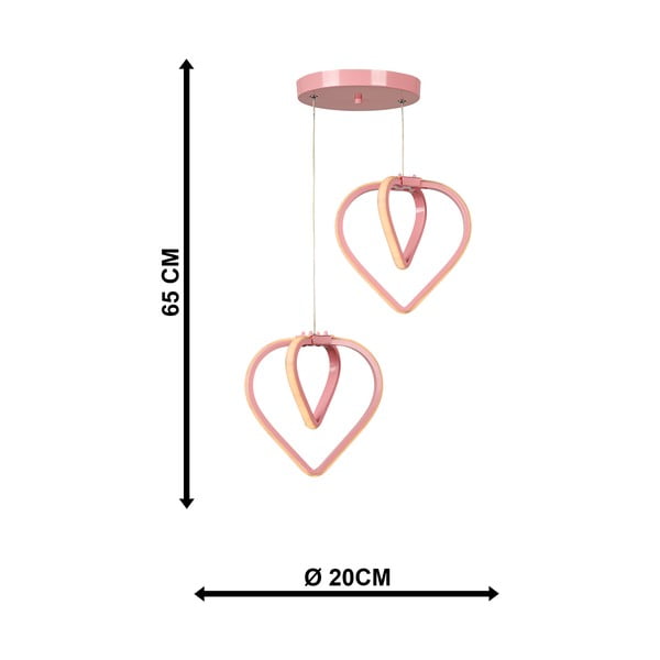 Lampadario LED rosa in metallo ø 20 cm Sevinc – Squid Lighting-image-4