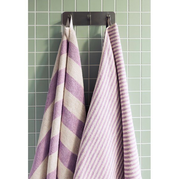 Asciugamano tipo terry lavanda/color crema in cotone 50x80 cm Gobo – noo.ma-image-1