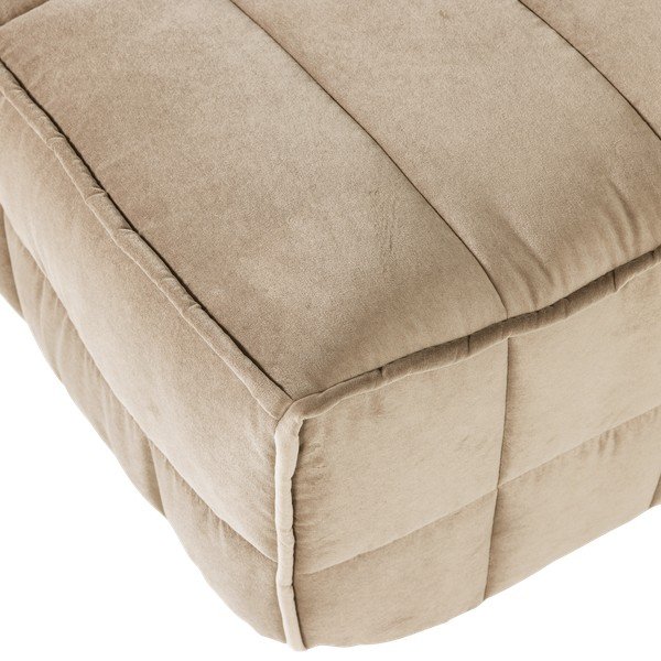Poggiapiedi beige imbottito con rivestimento in velluto Cluster – vtwonen-image-1