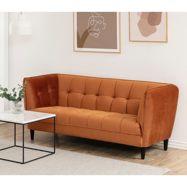 Divano in velluto arancione , 182 cm Jonna - Actona-image-1