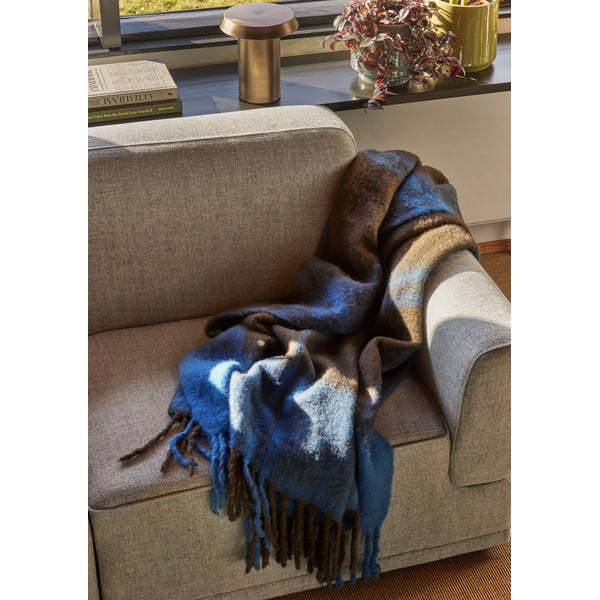 Coperta blu-marrone 200x140 cm Inlet - Hübsch-image-1