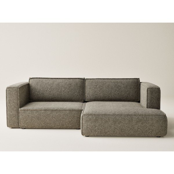Divano angolare marrone allungabile/con contenitore (con penisola a destra/con chaise lounge) con rivestimento in ciniglia Velto – Maison de Rêve-image-2