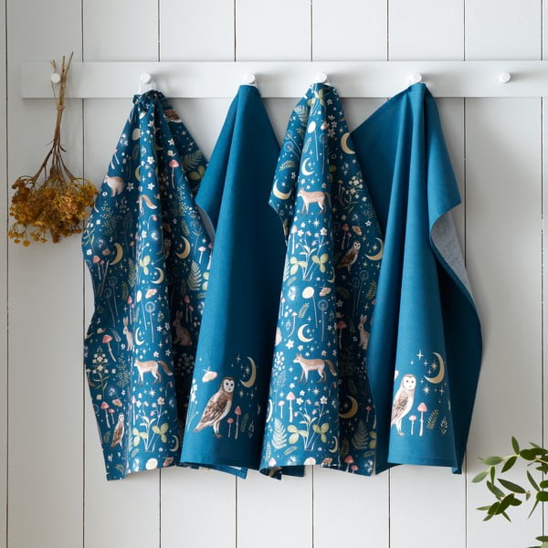 Set di strofinacci in cotone 4 pz 50x70 cm Enchanted Twilight Animals – Catherine Lansfield-image-1