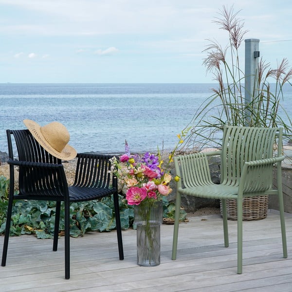 Set di 2 sedie nere da giardino in plastica Tulsa - House Nordic-image-1