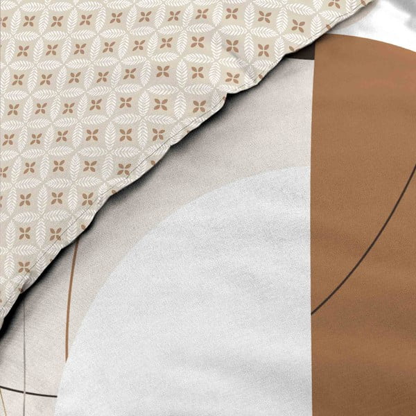 Set copripiumino e federa bianco/beige in cotone per letto matrimoniale ed esteso 240x220 cm Natacha – douceur d'intérieur-image-2