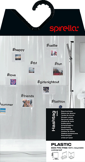 Tenda per doccia 180x200 cm Hashtag – Spirella-image-2