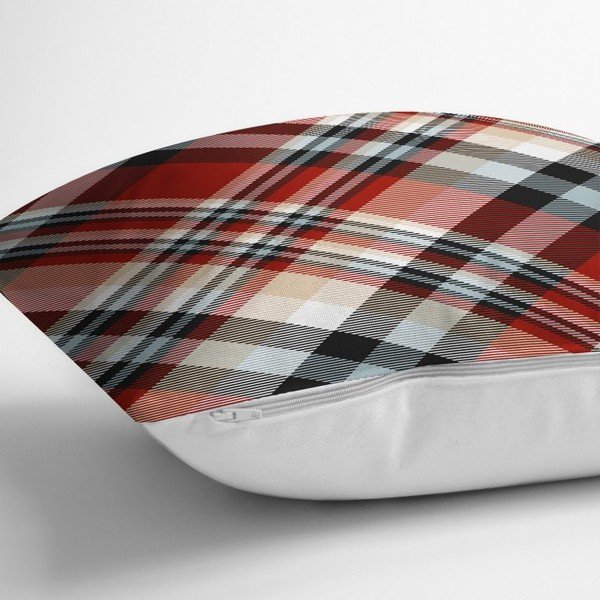 Federa decorativa rossa in flanella, 35 x 55 cm - Minimalist Cushion Covers-image-1