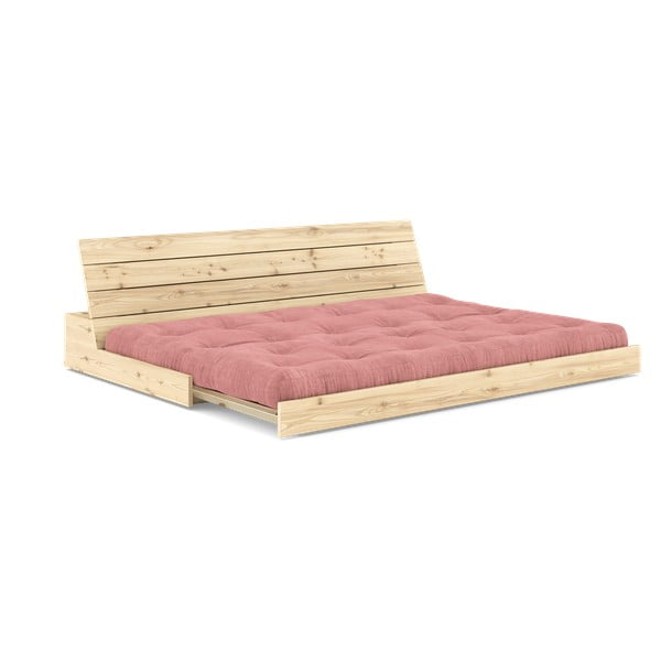Divano letto in velluto a coste rosa 196 cm Base - Karup Design-image-4