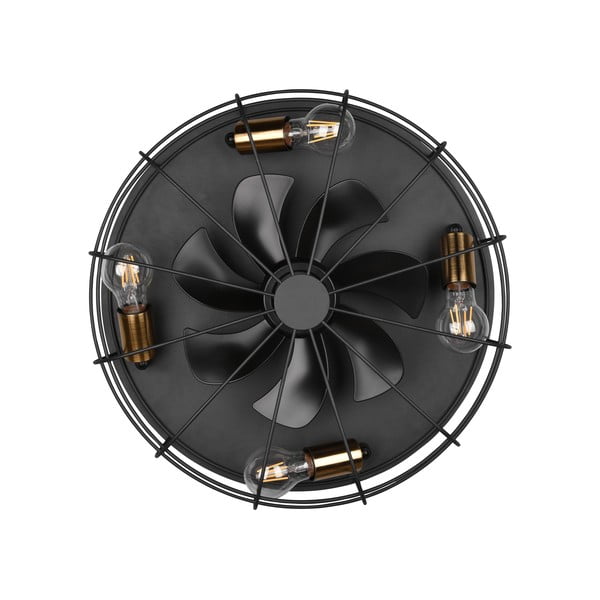 Plafoniera nera opaca con telecomando e ventilatore Trondheim – Trio-image-3
