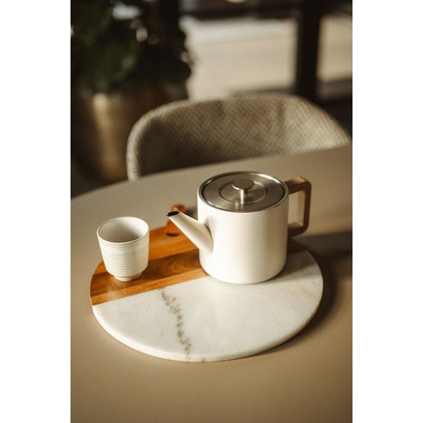 Teiera avorio in acciaio inox con filtro 1,1 l Duet Narvik – Bredemeijer-image-1